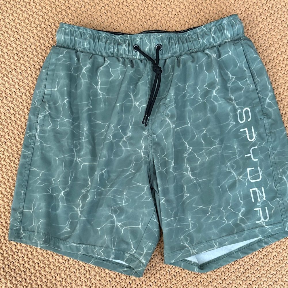 NWOT Spyder Aqua Patterned Active Mens Performance  Swimwear Size M
